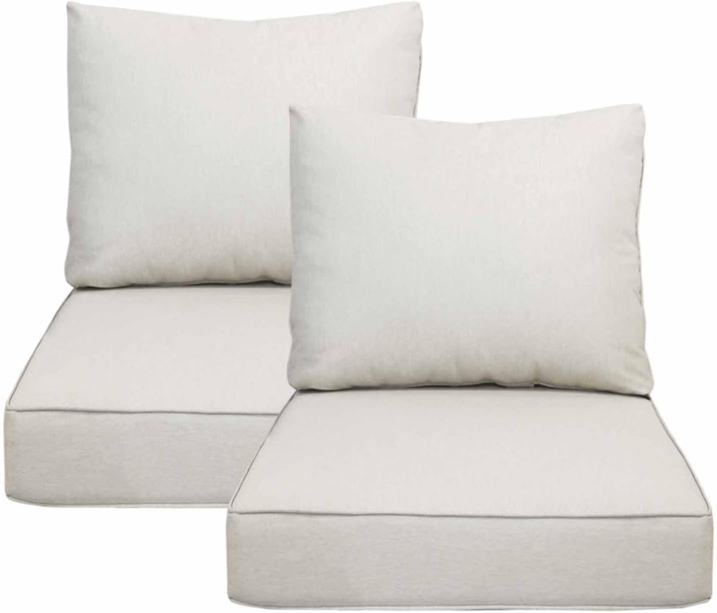 24x27.5 inch Outdoor/Indoor Deep Seat Patio Cushions Set of 2 Deep Seat Bottom Resilient Foam Filling Water Repellent Stain-Resistant UV Resistant Weather Resistant Chili