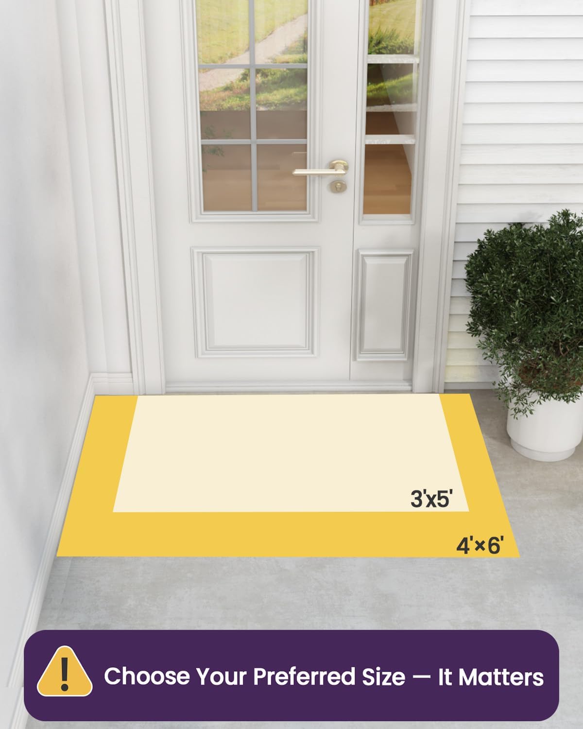 DEXI Front Door Mat Outside Entrance, Heavy Duty Non Slip Low Profile Doormat for Entryway, Trap Dirt and Moisture Welcome Mats, Easy Clean, Patio, Garage, 6x4, Black