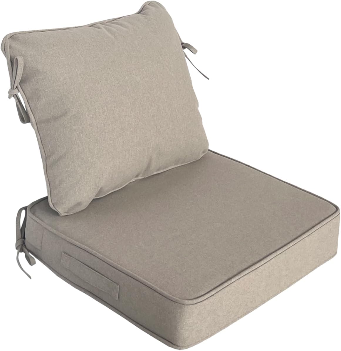 24x27.5 inch Outdoor/Indoor Deep Seat Patio Cushions Set of 2 Deep Seat Bottom Resilient Foam Filling Water Repellent Stain-Resistant UV Resistant Weather Resistant Chili