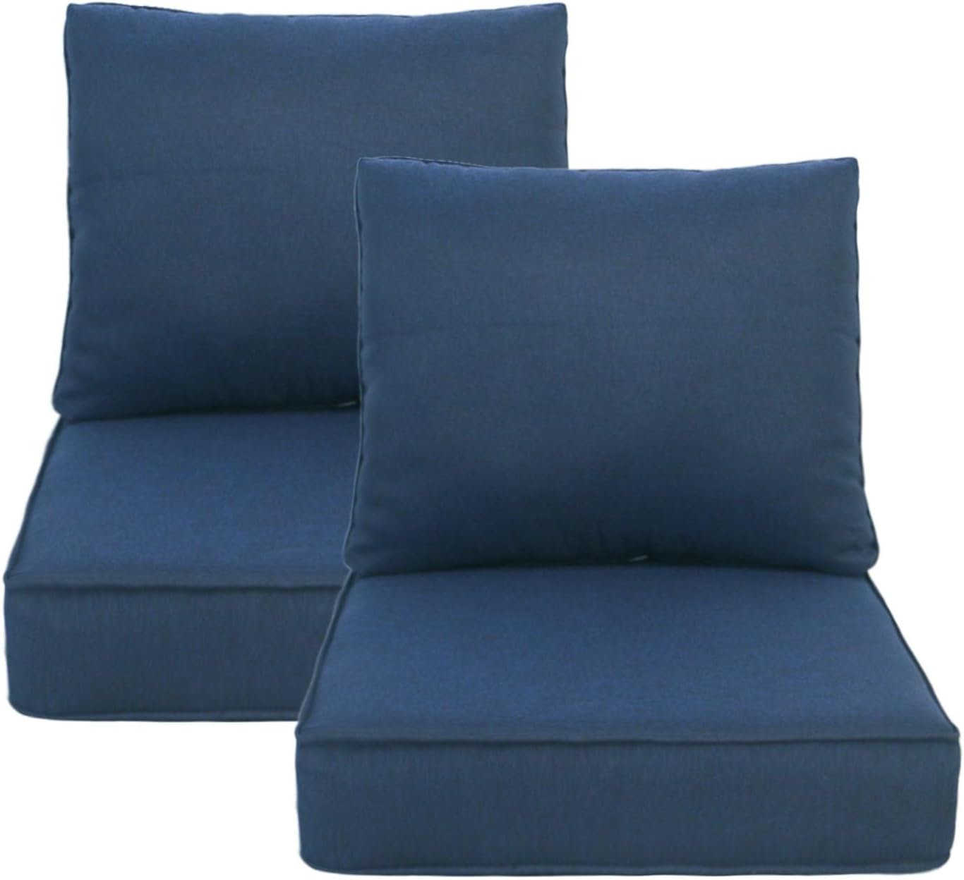 24x27.5 inch Outdoor/Indoor Deep Seat Patio Cushions Set of 2 Deep Seat Bottom Resilient Foam Filling Water Repellent Stain-Resistant UV Resistant Weather Resistant Chili
