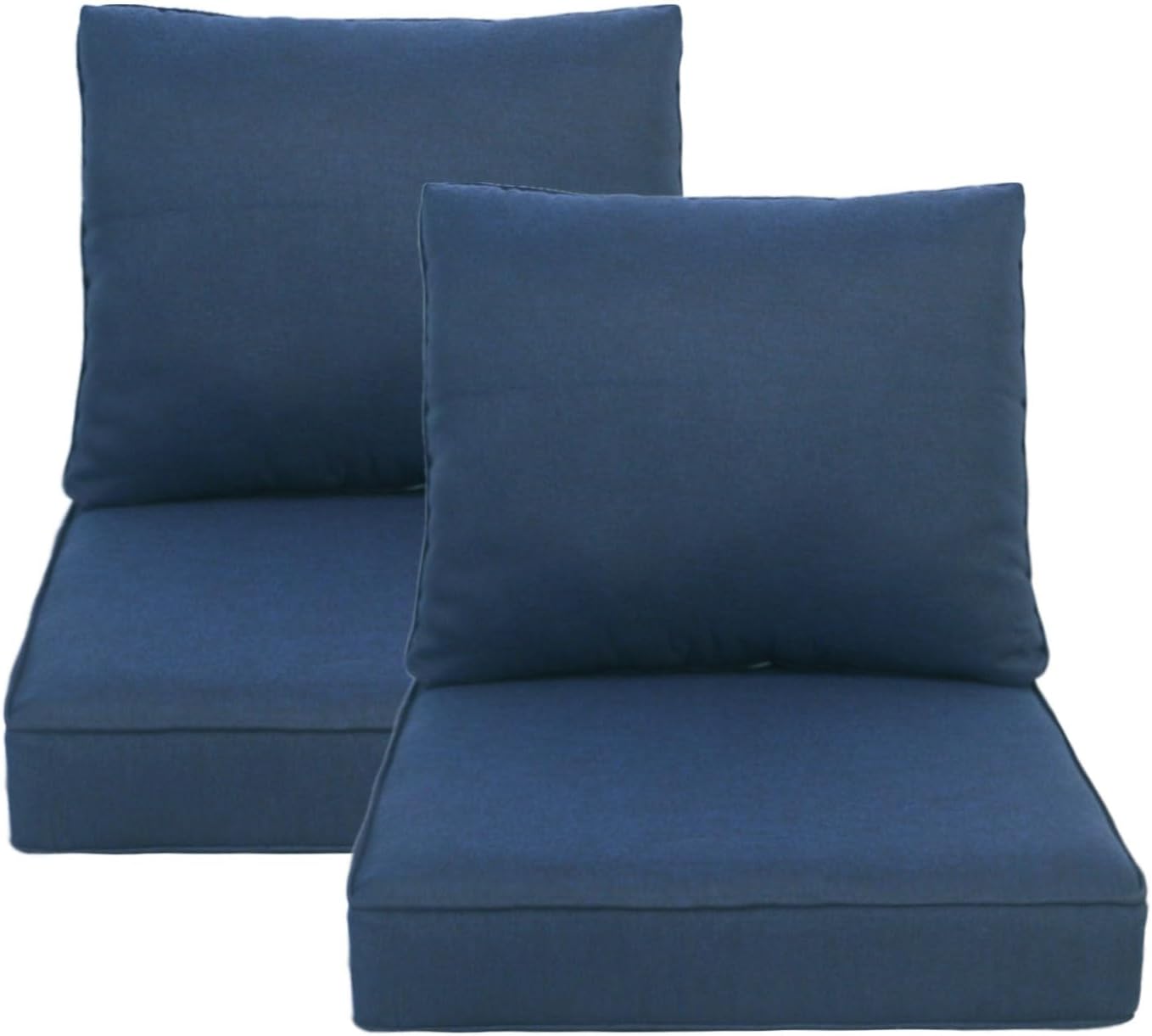 24x27.5 inch Outdoor/Indoor Deep Seat Patio Cushions Set of 2 Deep Seat Bottom Resilient Foam Filling Water Repellent Stain-Resistant UV Resistant Weather Resistant Chili
