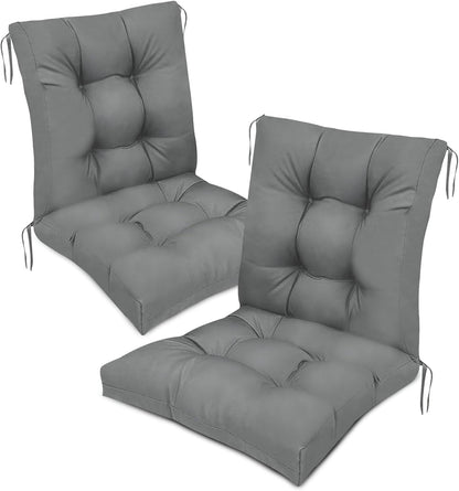 High Back Outdoor Chair Cushions Set of 2 Waterproof Replacement Seat Pad for Patio Furniture Garden Thicken Outdoor Patio Chair Cushion Navy Blue,41.7"*20.8"*3.9"