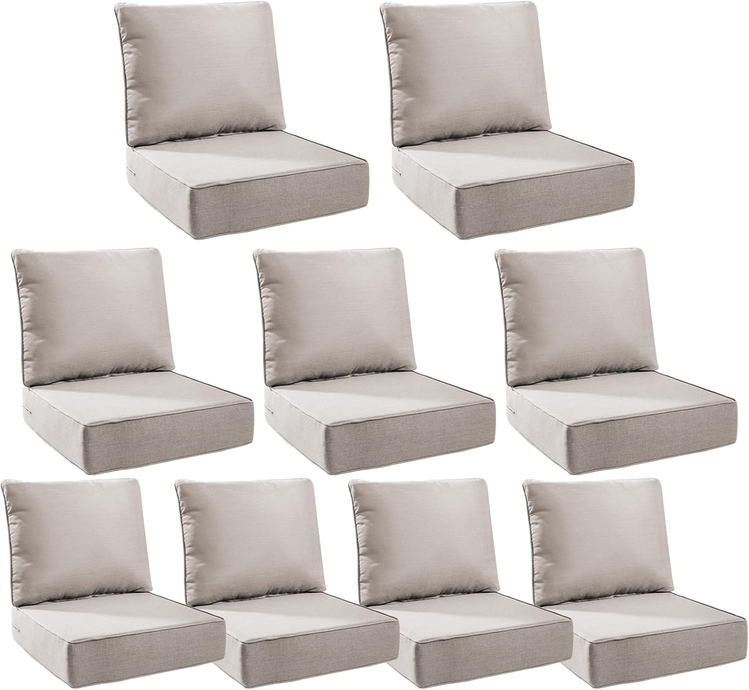6" Thick Outdoor Cushions 22x24x6, 1-Set Deep Seat Patio Cushions with Removable Cover, Waterproof & Fade Resistant Replacement for Wicker Chair, Loveseat, Sofa - Blue