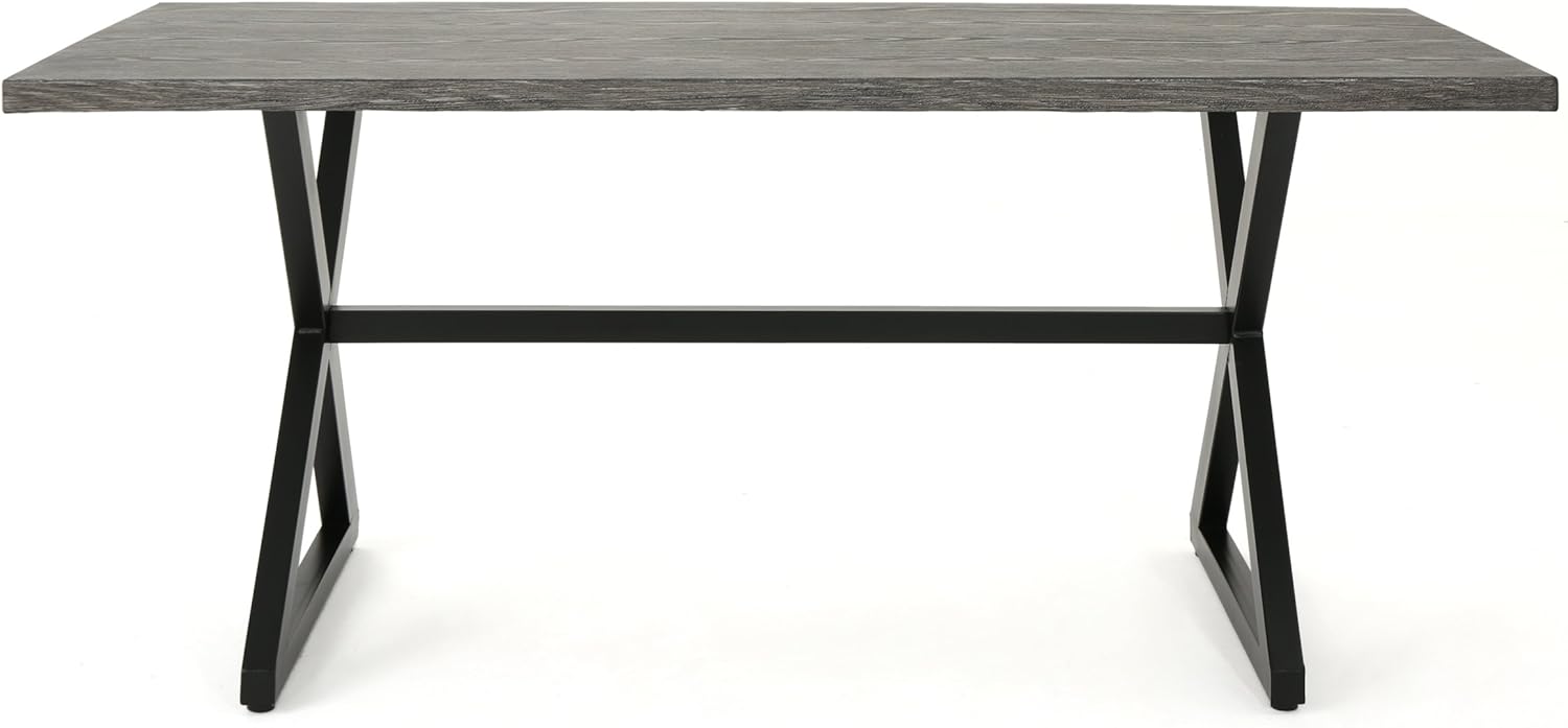 Merax 70.5 Inch Outdoor Dining Table, Modern Aluminum Patio Table with Rust-Resistant Steel Frame, Weather-Resistant Design for Garden, Poolside, Balcony, Grey