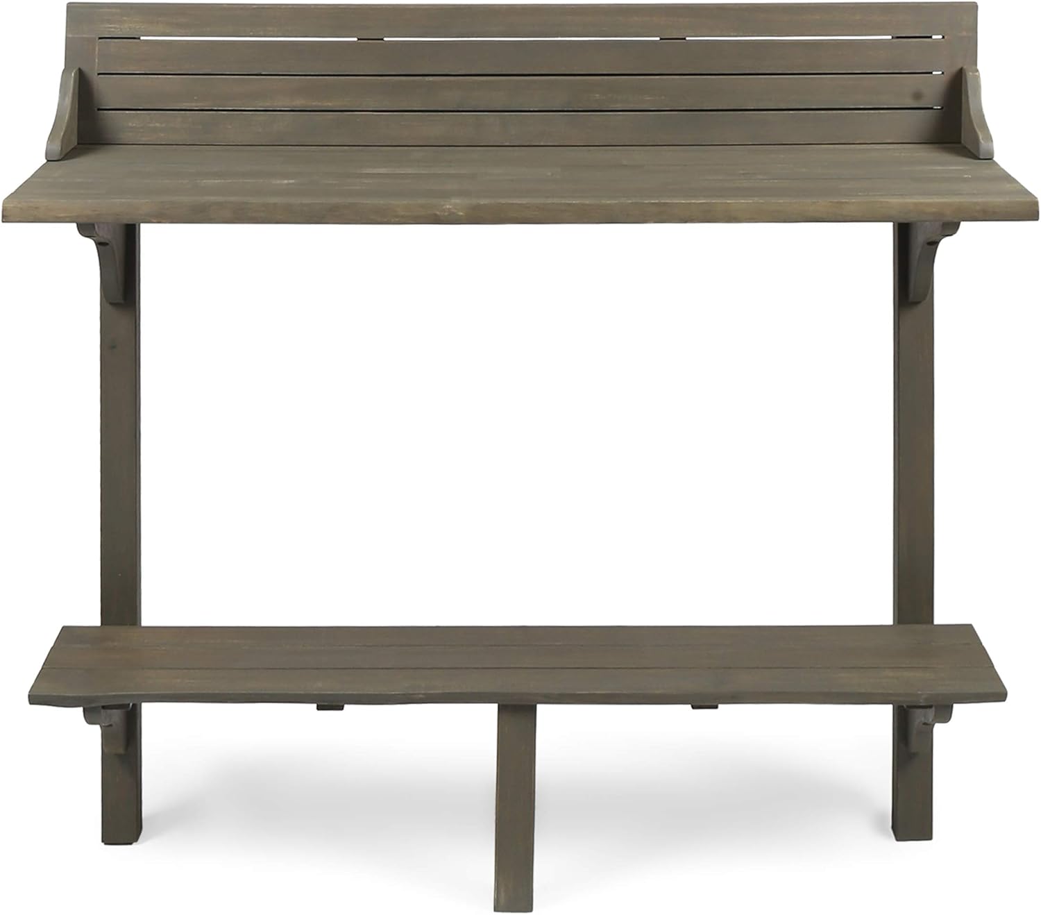 Christopher Knight Home Caribbean Outdoor Acacia Wood Balcony Bar Table, Grey Finish