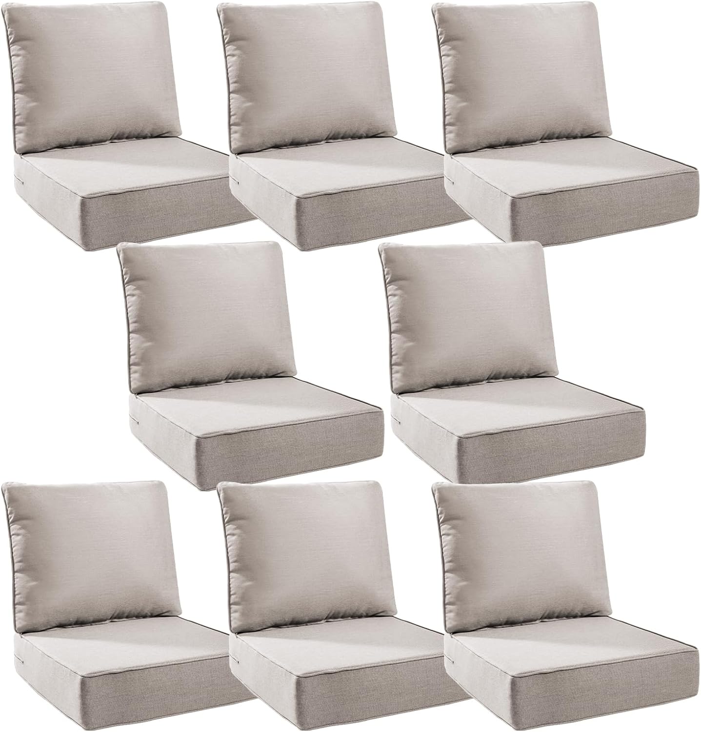 6" Thick Outdoor Cushions 22x24x6, 1-Set Deep Seat Patio Cushions with Removable Cover, Waterproof & Fade Resistant Replacement for Wicker Chair, Loveseat, Sofa - Blue