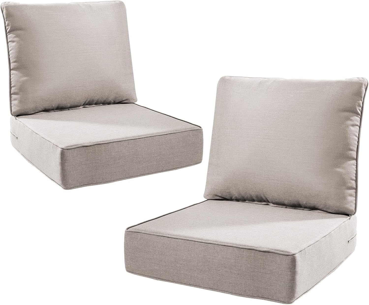 6" Thick Outdoor Cushions 22x24x6, 1-Set Deep Seat Patio Cushions with Removable Cover, Waterproof & Fade Resistant Replacement for Wicker Chair, Loveseat, Sofa - Blue