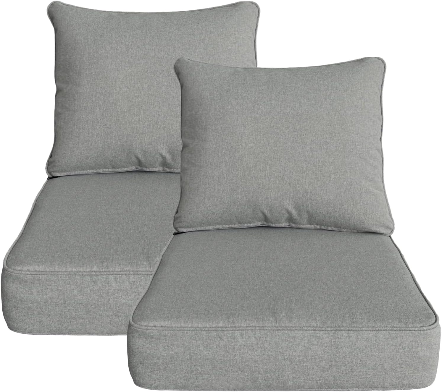 24x27.5 inch Outdoor/Indoor Deep Seat Patio Cushions Set of 2 Deep Seat Bottom Resilient Foam Filling Water Repellent Stain-Resistant UV Resistant Weather Resistant Chili