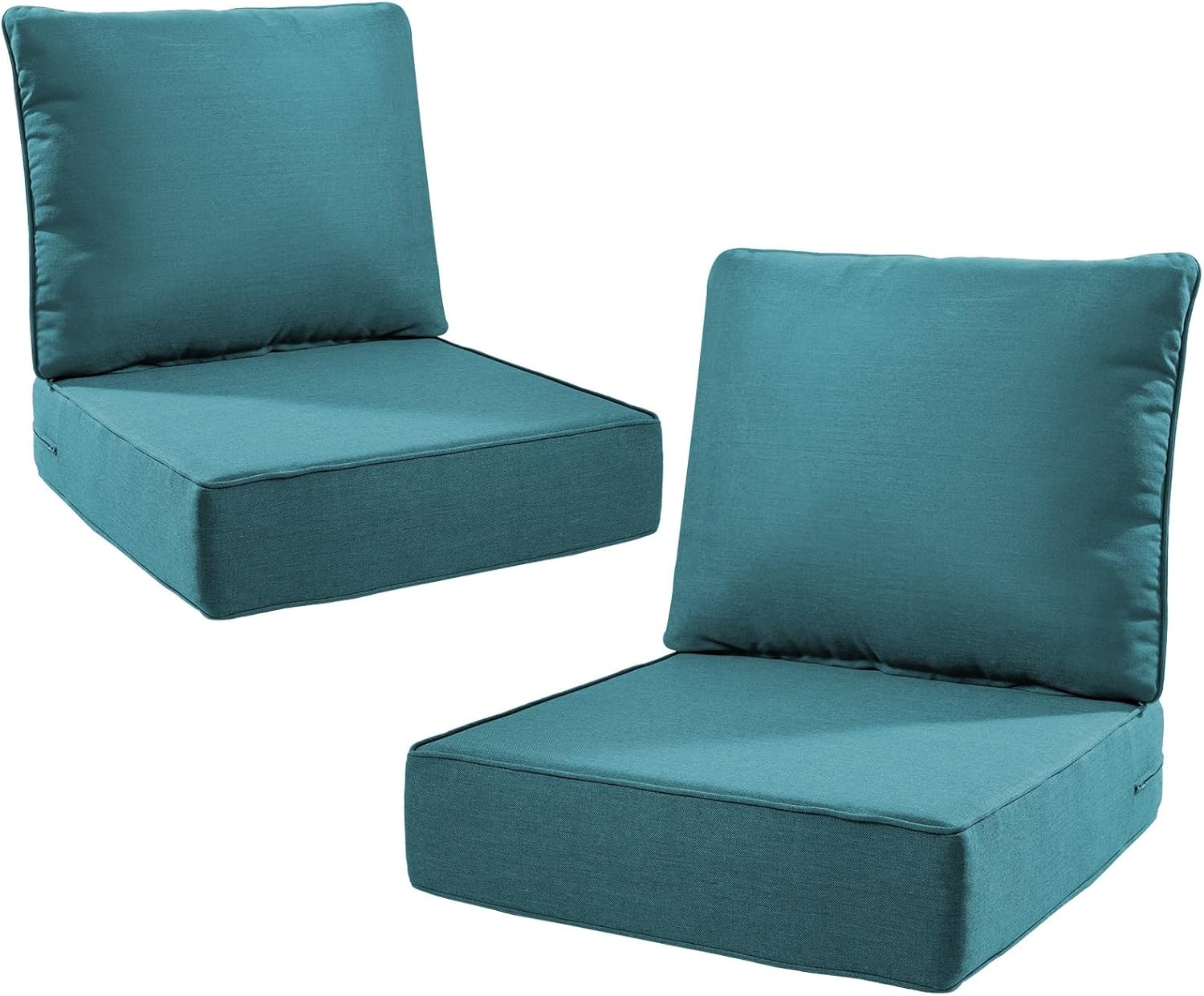 6" Thick Outdoor Cushions 22x24x6, 1-Set Deep Seat Patio Cushions with Removable Cover, Waterproof & Fade Resistant Replacement for Wicker Chair, Loveseat, Sofa - Blue