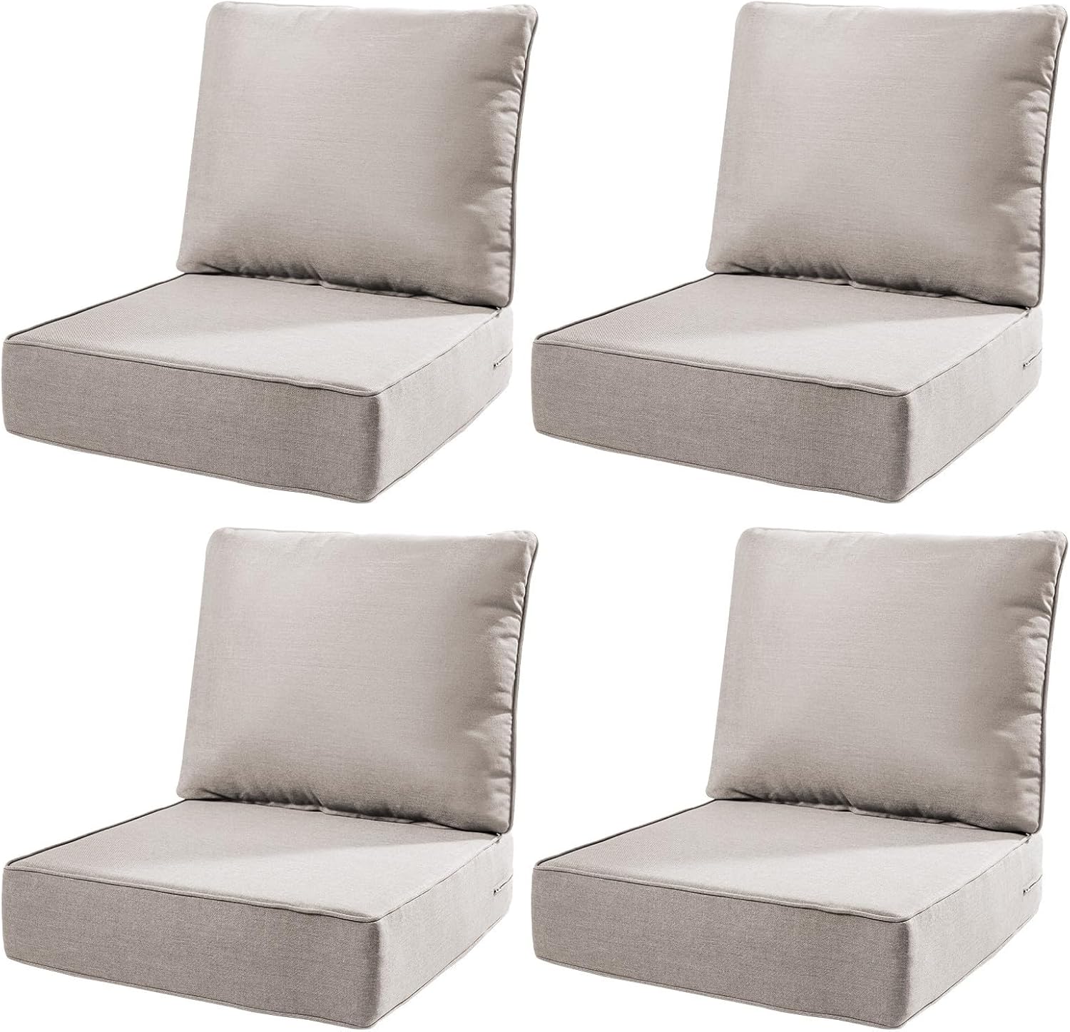 6" Thick Outdoor Cushions 22x24x6, 1-Set Deep Seat Patio Cushions with Removable Cover, Waterproof & Fade Resistant Replacement for Wicker Chair, Loveseat, Sofa - Blue