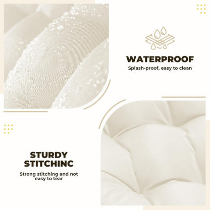 Wicker Chair Cushions of 5 Pieces, Waterproof Outdoor Loveseat Cushion for Wicker Furniture, 1 Love Seat Cushion, 2 U-Shape and 2 Lumbar Pillows for Patio Furniture (Cream)