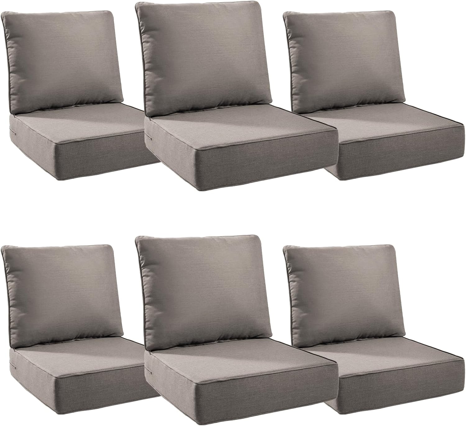 6" Thick Outdoor Cushions 22x24x6, 1-Set Deep Seat Patio Cushions with Removable Cover, Waterproof & Fade Resistant Replacement for Wicker Chair, Loveseat, Sofa - Blue