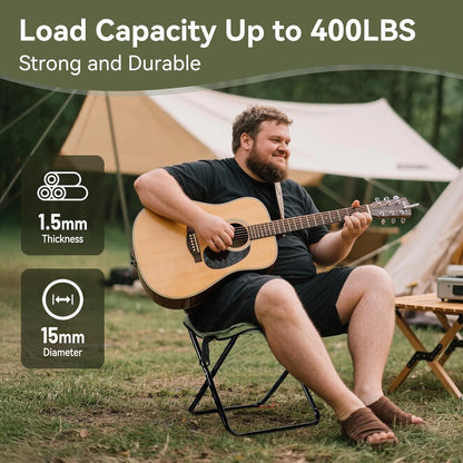 2 Pack Portable Camping Stools, 13.5 Inch Folding Stool for Adults with Carry Bag, Lightweight & Collapsible Stools for Hiking, Fishing, BBQ, and Outdoor (Green)