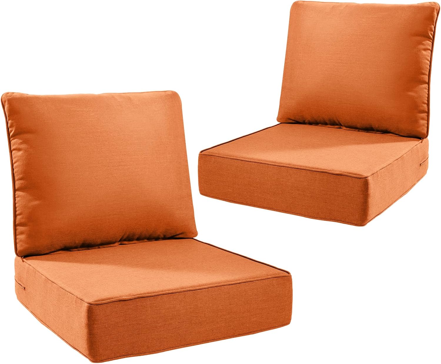 6" Thick Outdoor Cushions 22x24x6, 1-Set Deep Seat Patio Cushions with Removable Cover, Waterproof & Fade Resistant Replacement for Wicker Chair, Loveseat, Sofa - Blue