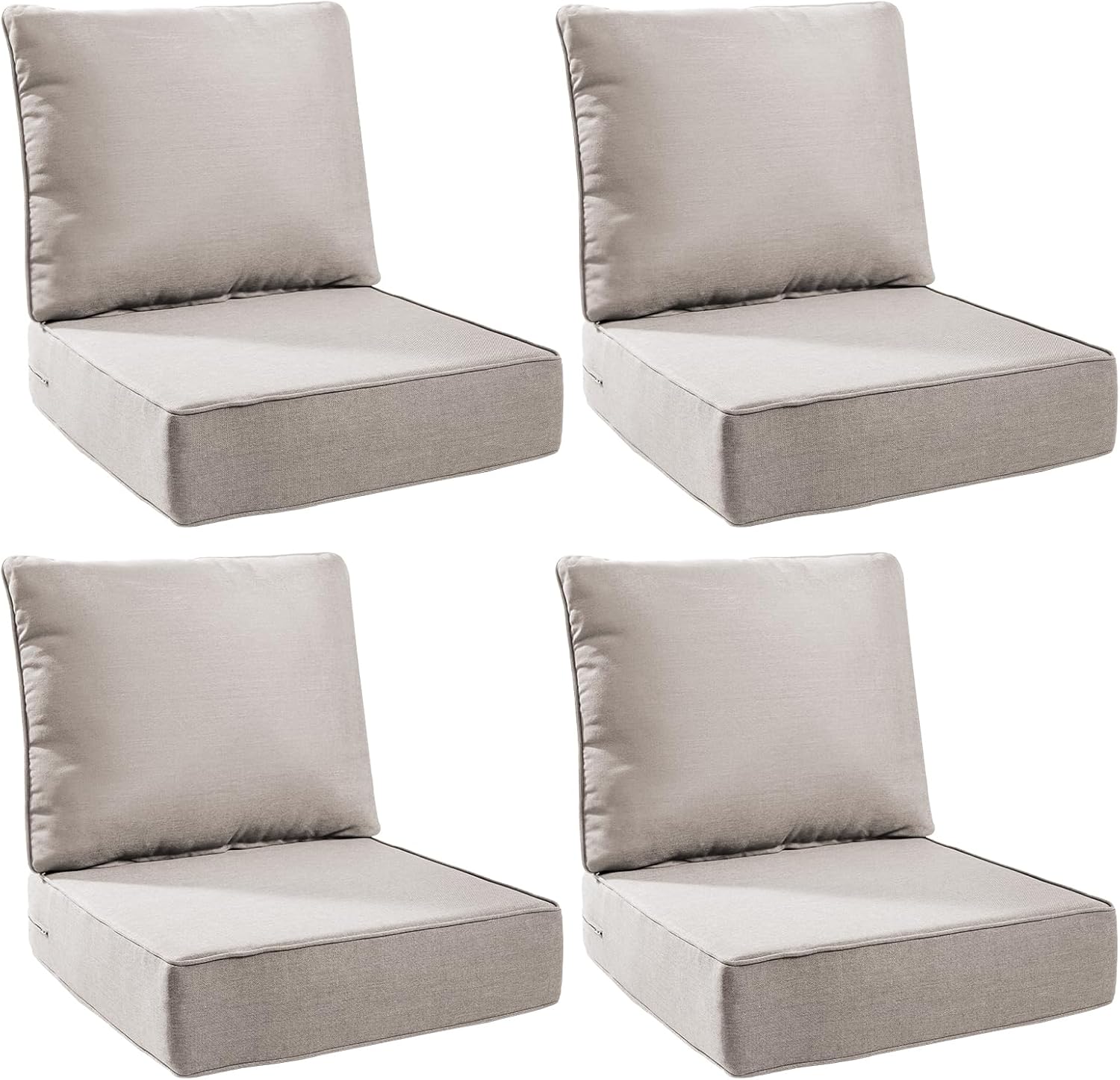 6" Thick Outdoor Cushions 22x24x6, 1-Set Deep Seat Patio Cushions with Removable Cover, Waterproof & Fade Resistant Replacement for Wicker Chair, Loveseat, Sofa - Blue