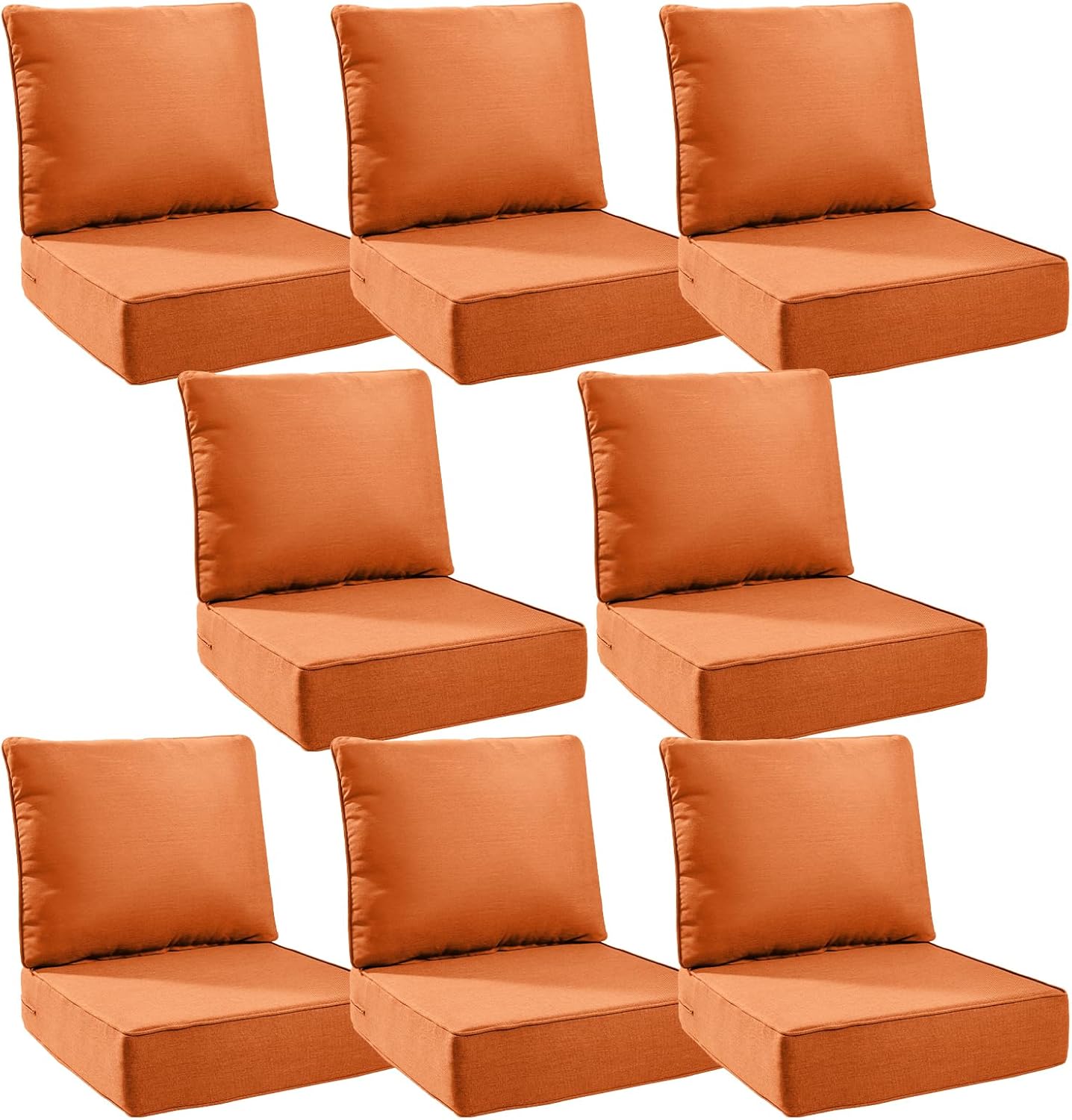 6" Thick Outdoor Cushions 22x24x6, 1-Set Deep Seat Patio Cushions with Removable Cover, Waterproof & Fade Resistant Replacement for Wicker Chair, Loveseat, Sofa - Blue