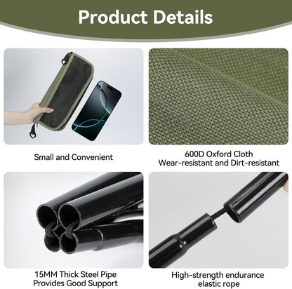 2 Pack Portable Camping Stools, 13.5 Inch Folding Stool for Adults with Carry Bag, Lightweight & Collapsible Stools for Hiking, Fishing, BBQ, and Outdoor (Green)