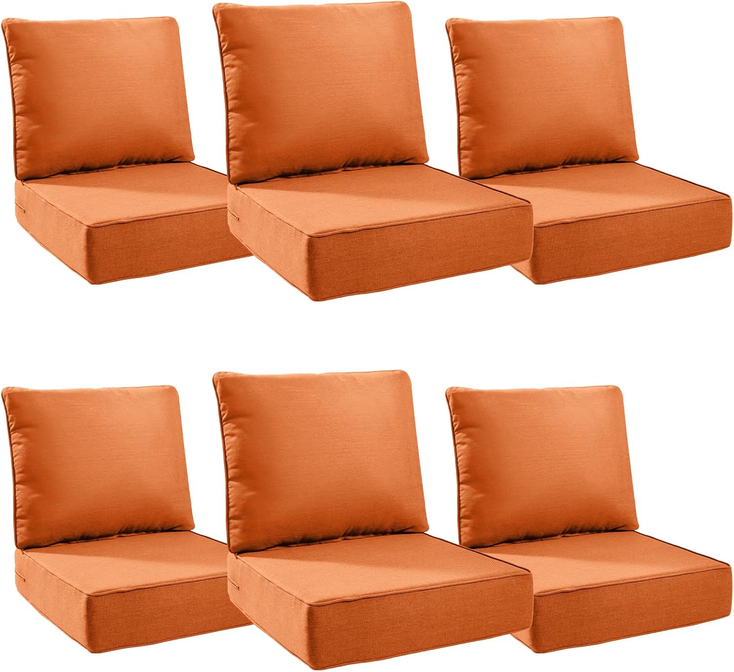 6" Thick Outdoor Cushions 22x24x6, 1-Set Deep Seat Patio Cushions with Removable Cover, Waterproof & Fade Resistant Replacement for Wicker Chair, Loveseat, Sofa - Blue