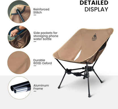 ONETIGRIS Tigerblade Camping Chair, Lightweight Folding Backpacking Hiking Chair, Compact Portable 330 lbs Capacity