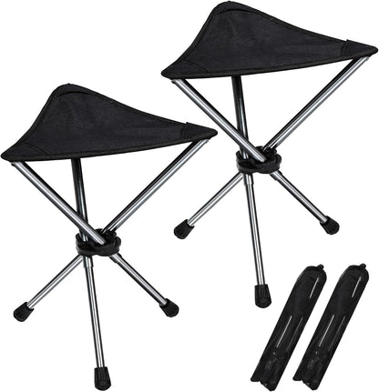 REDCAMP 2 Pack Folding Camping Stools for Adults Heavy Duty, Lightweight Portable Tripod Chairs Seats for Fishing Hunting Backpacking Traveling, Blue