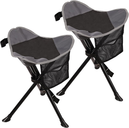 REDCAMP 2 Pack Folding Camping Stools for Adults Heavy Duty, Lightweight Portable Tripod Chairs Seats for Fishing Hunting Backpacking Traveling, Blue