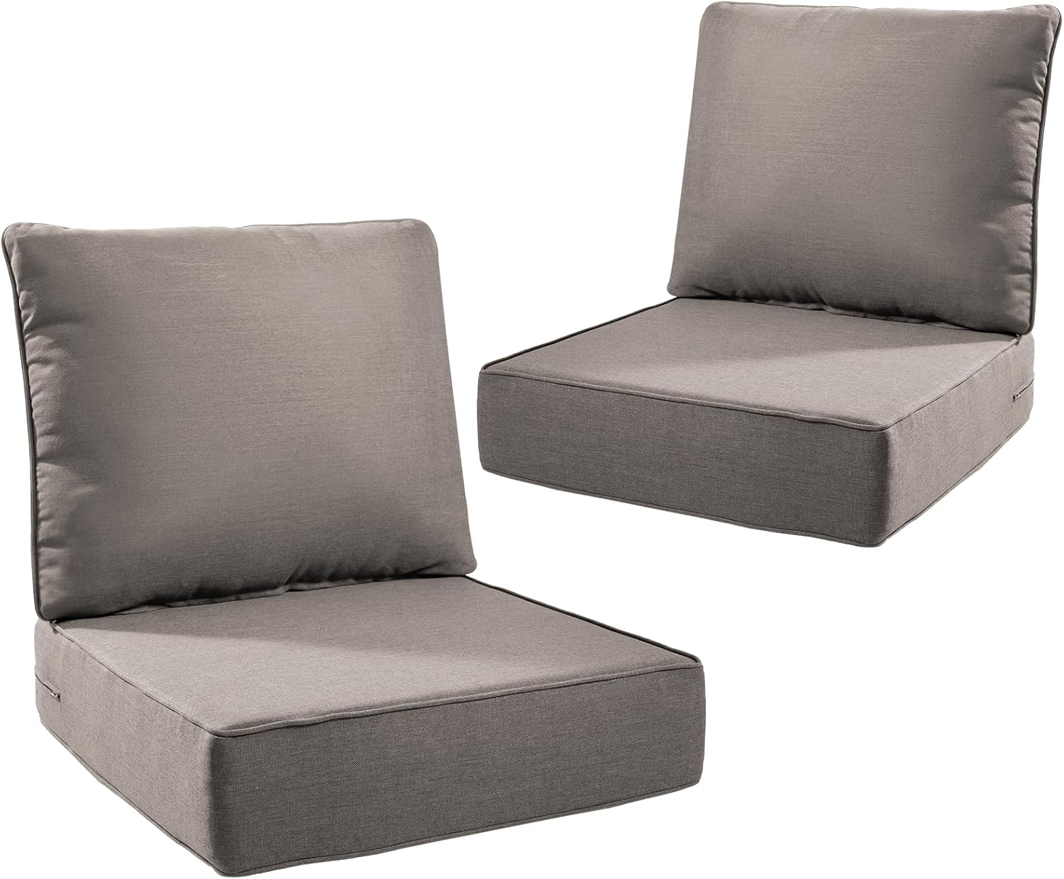 6" Thick Outdoor Cushions 22x24x6, 1-Set Deep Seat Patio Cushions with Removable Cover, Waterproof & Fade Resistant Replacement for Wicker Chair, Loveseat, Sofa - Blue