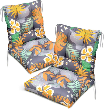 High Back Outdoor Chair Cushions Set of 2 Waterproof Replacement Seat Pad for Patio Furniture Garden Thicken Outdoor Patio Chair Cushion Navy Blue,41.7"*20.8"*3.9"