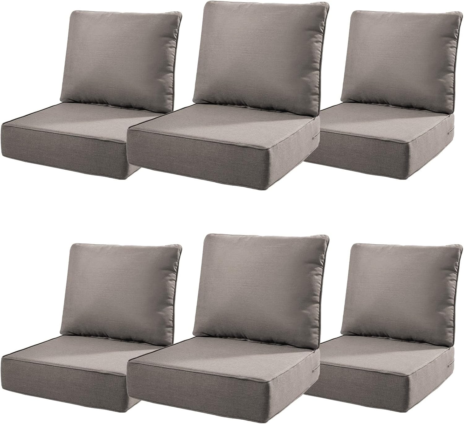 6" Thick Outdoor Cushions 22x24x6, 1-Set Deep Seat Patio Cushions with Removable Cover, Waterproof & Fade Resistant Replacement for Wicker Chair, Loveseat, Sofa - Blue