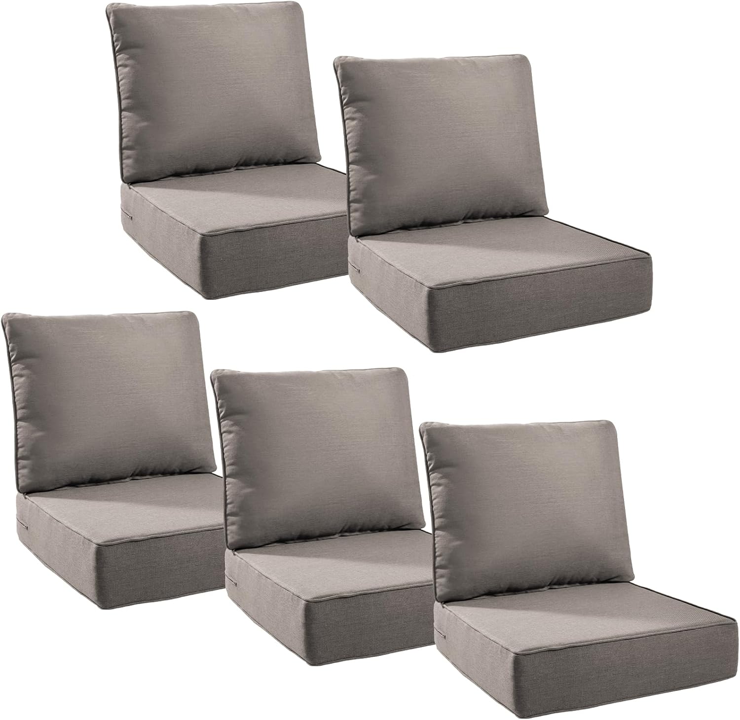 6" Thick Outdoor Cushions 22x24x6, 1-Set Deep Seat Patio Cushions with Removable Cover, Waterproof & Fade Resistant Replacement for Wicker Chair, Loveseat, Sofa - Blue