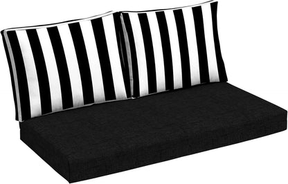 Arden Outdoor Loveseat Cushion Set, 48 x 24, Water Repellent, Fade Resistant, Cushion Set for Couch, Bench, and Swing, Sapphire Blue Leala