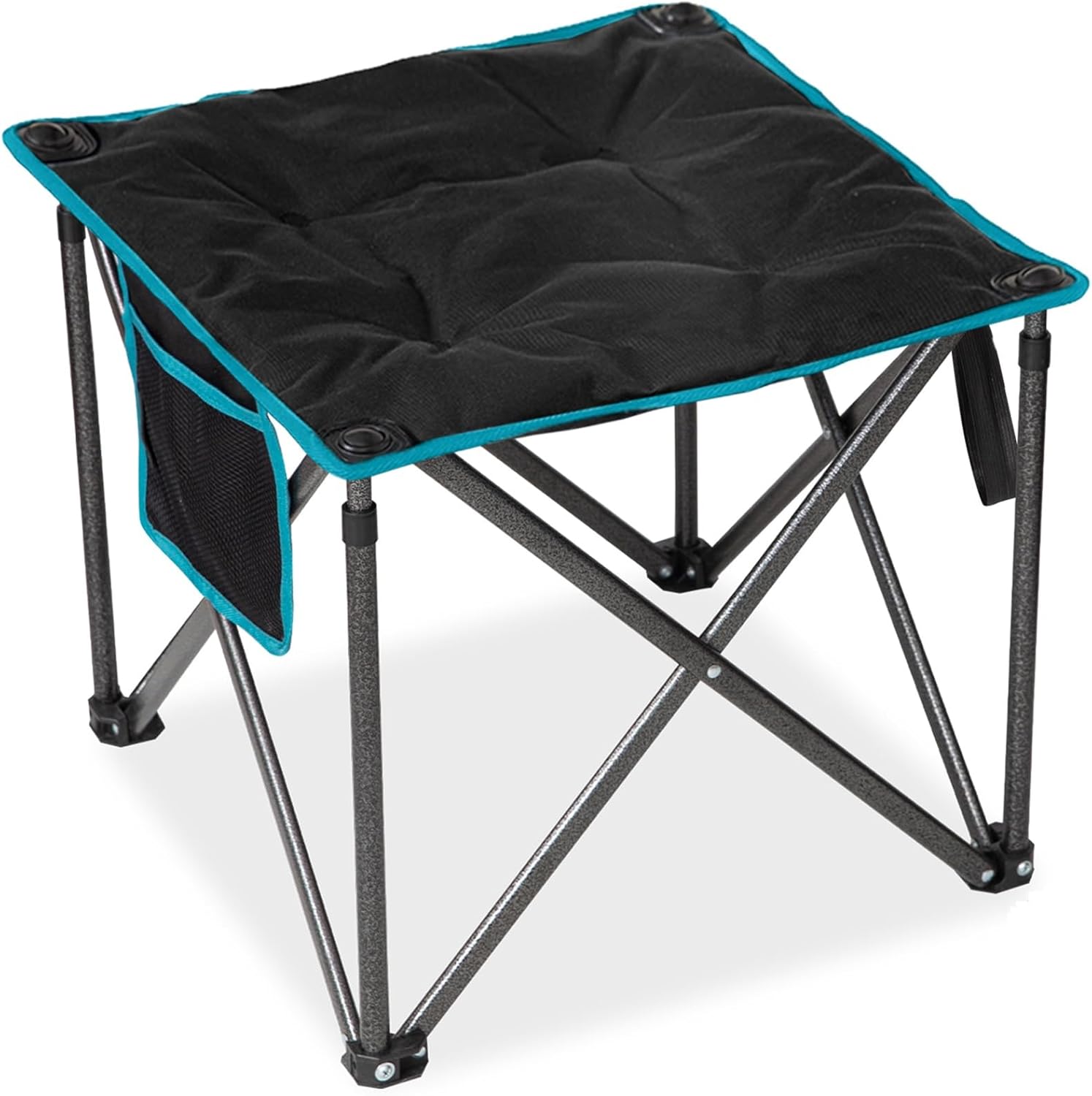 FUNDANGO Folding Camping Stool, 2 Pack 18.1 Inch Oversized Foot Rest 440 Lbs Heavy Duty Portable Padded Stools Seat Anti-Slip Foots & Carry Strap for Fishing Outdoor Lawn Travel (Grey)