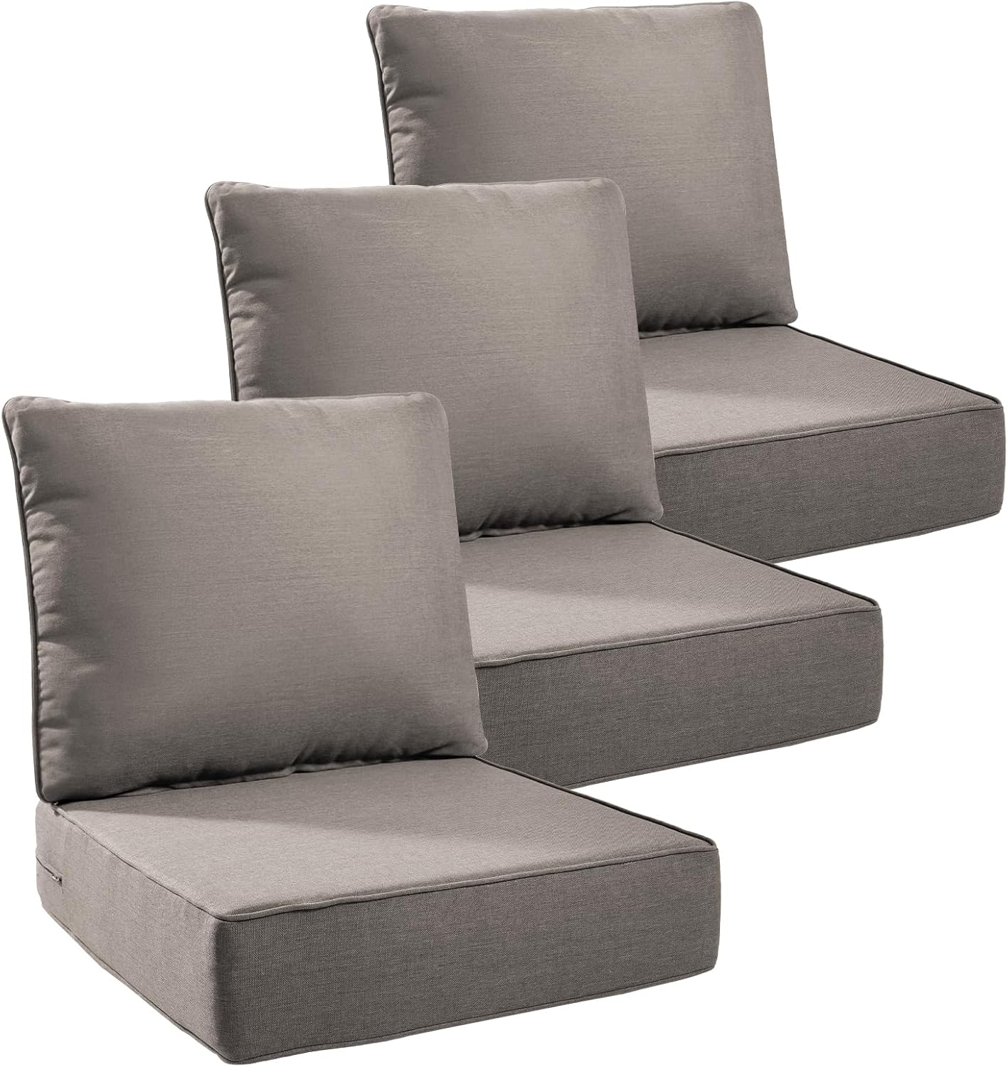 6" Thick Outdoor Cushions 22x24x6, 1-Set Deep Seat Patio Cushions with Removable Cover, Waterproof & Fade Resistant Replacement for Wicker Chair, Loveseat, Sofa - Blue