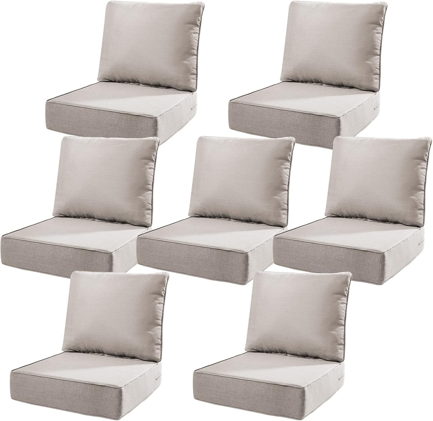 6" Thick Outdoor Cushions 22x24x6, 1-Set Deep Seat Patio Cushions with Removable Cover, Waterproof & Fade Resistant Replacement for Wicker Chair, Loveseat, Sofa - Blue