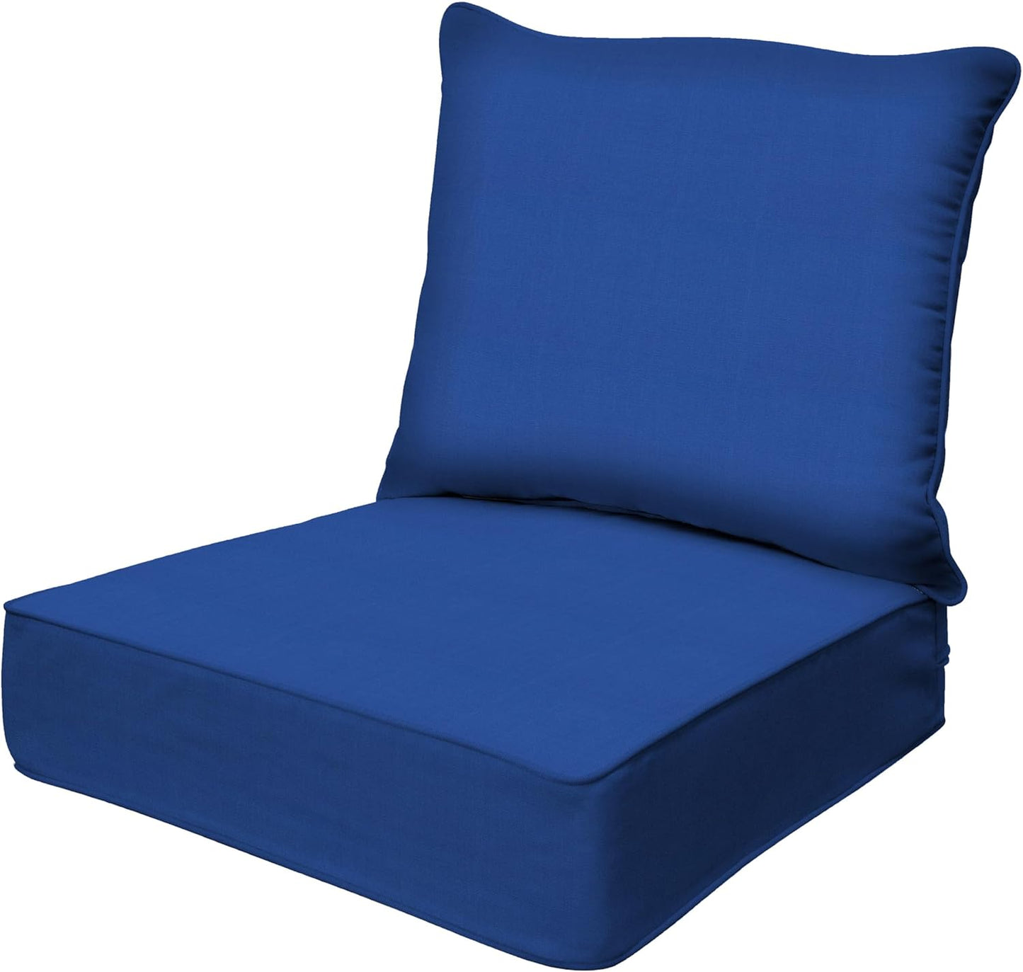 Honeycomb Outdoor Heritage Deep Seat, 24 x 23, Textured Solid Indigo Blue Chair Cushion for Patio Furniture