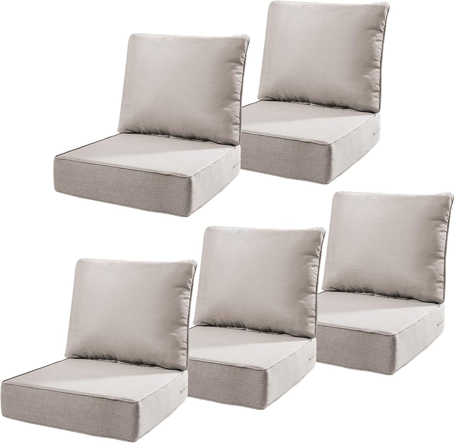 6" Thick Outdoor Cushions 22x24x6, 1-Set Deep Seat Patio Cushions with Removable Cover, Waterproof & Fade Resistant Replacement for Wicker Chair, Loveseat, Sofa - Blue