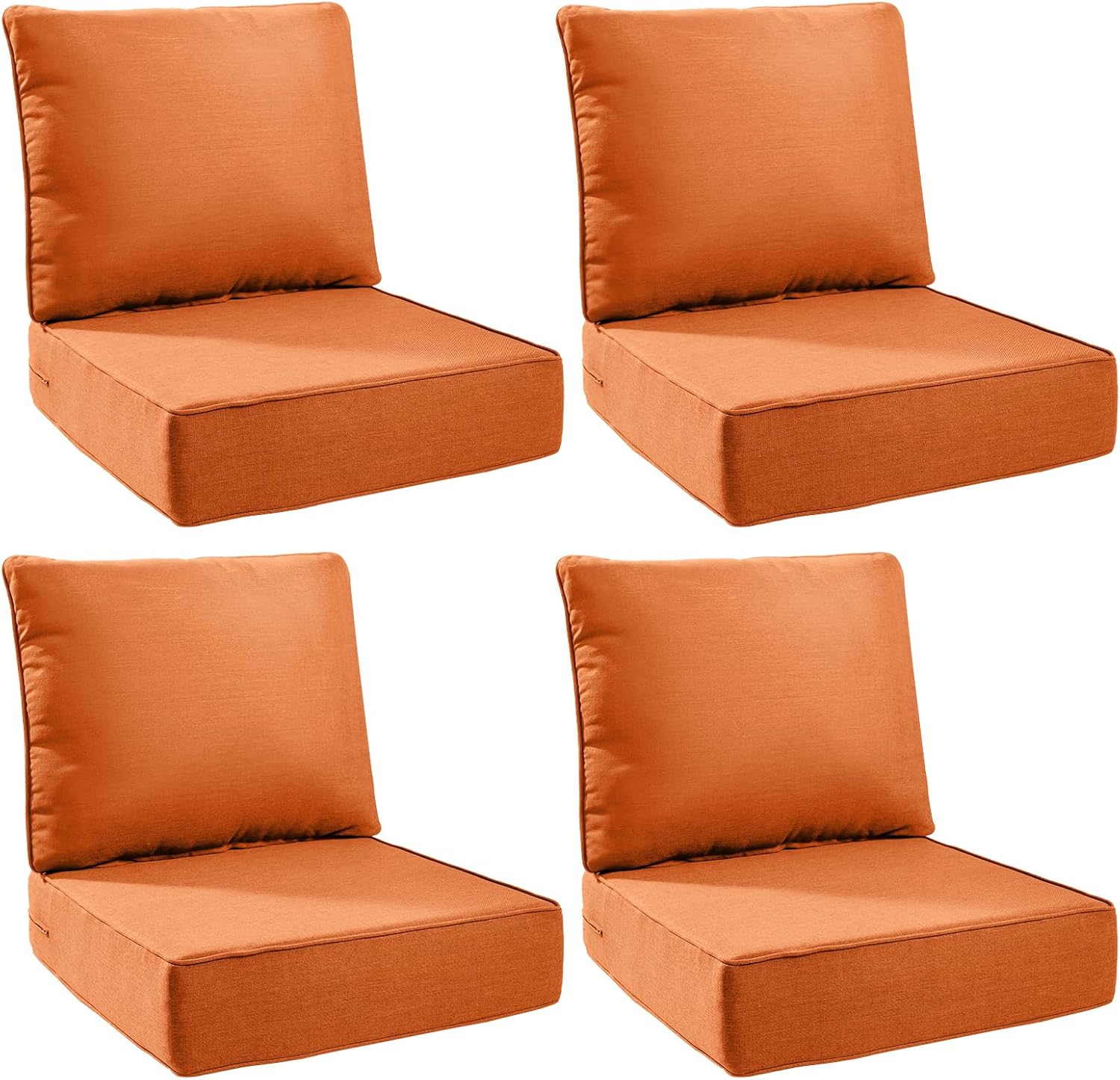 6" Thick Outdoor Cushions 22x24x6, 1-Set Deep Seat Patio Cushions with Removable Cover, Waterproof & Fade Resistant Replacement for Wicker Chair, Loveseat, Sofa - Blue