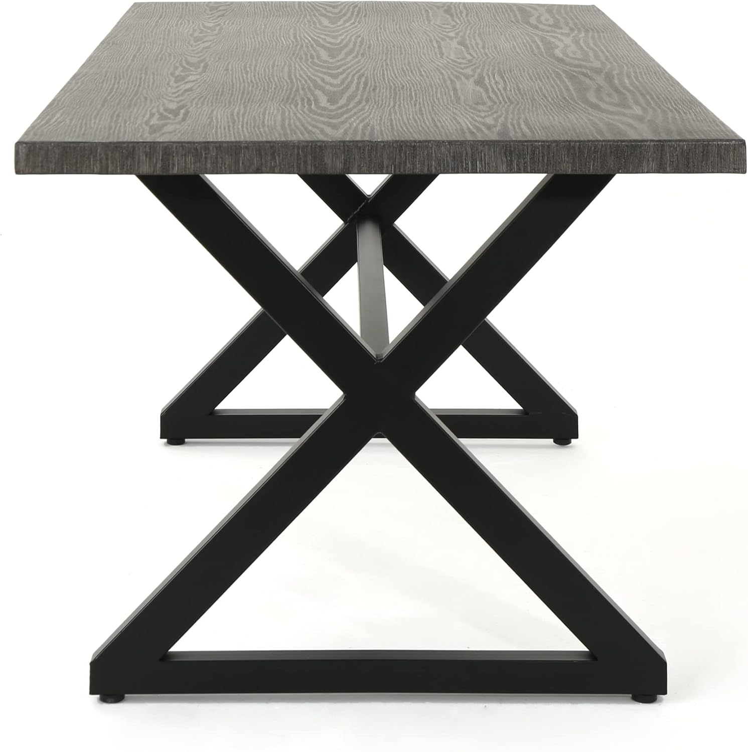 Merax 70.5 Inch Outdoor Dining Table, Modern Aluminum Patio Table with Rust-Resistant Steel Frame, Weather-Resistant Design for Garden, Poolside, Balcony, Grey