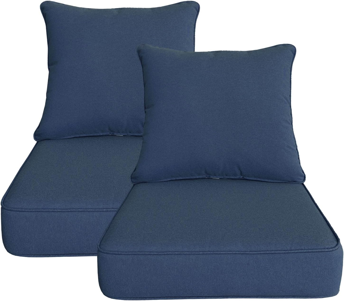 24x27.5 inch Outdoor/Indoor Deep Seat Patio Cushions Set of 2 Deep Seat Bottom Resilient Foam Filling Water Repellent Stain-Resistant UV Resistant Weather Resistant Chili