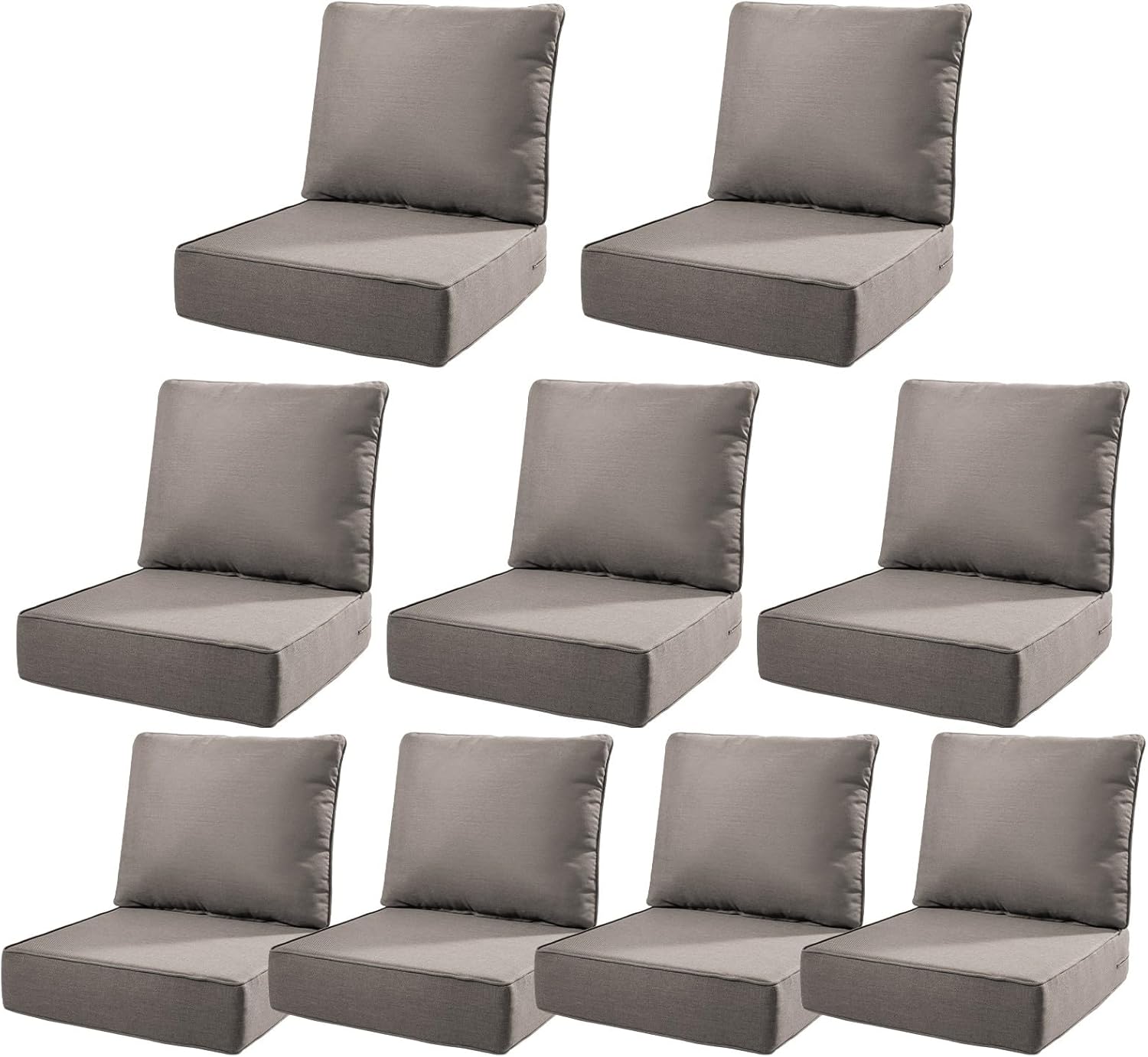 6" Thick Outdoor Cushions 22x24x6, 1-Set Deep Seat Patio Cushions with Removable Cover, Waterproof & Fade Resistant Replacement for Wicker Chair, Loveseat, Sofa - Blue