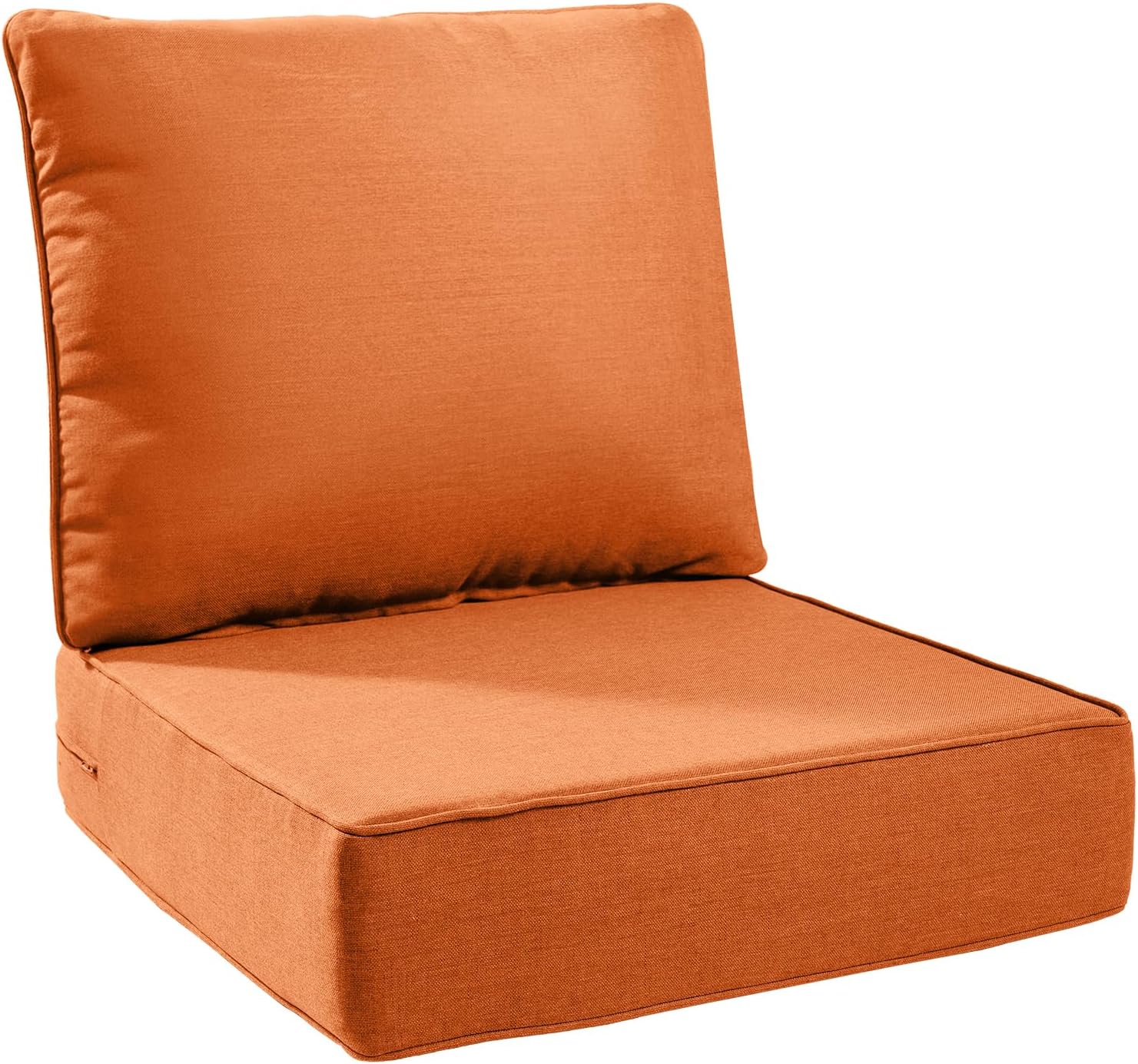 6" Thick Outdoor Cushions 22x24x6, 1-Set Deep Seat Patio Cushions with Removable Cover, Waterproof & Fade Resistant Replacement for Wicker Chair, Loveseat, Sofa - Blue