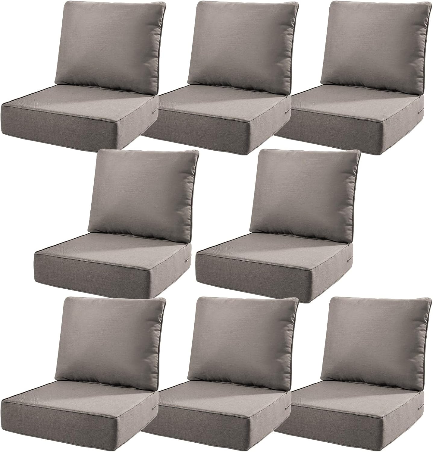 6" Thick Outdoor Cushions 22x24x6, 1-Set Deep Seat Patio Cushions with Removable Cover, Waterproof & Fade Resistant Replacement for Wicker Chair, Loveseat, Sofa - Blue