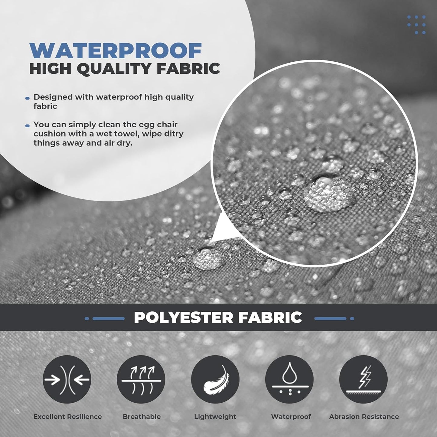 Wicker Chair Cushions, Waterproof Outdoor Loveseat Cushions for Patio Furniture, Tufted Wicker Furniture Cushions, 1 Loveseat and 2 U-Shaped Cushions, Grey