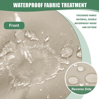 Patio Furniture Cushions Replacement Set of 2, Outdoor Deep Seat Couch Cushion and Backrest Pillow with Waterproof Removable Cover for Sectional Sofa Set, 25.6 x 25.6 Inch, Cream