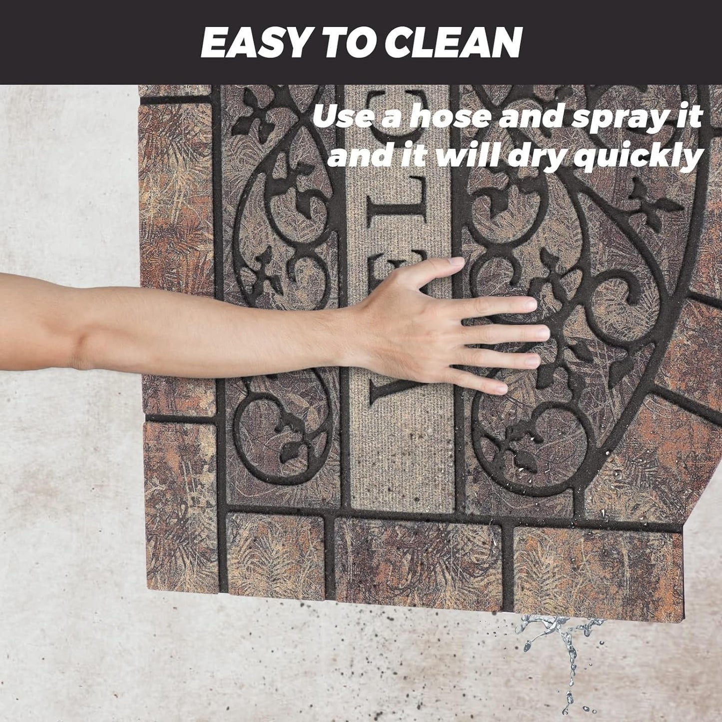 Thick Welcome Mats Outdoor, 24 * 36" Large Front Door Mat Entrance, Durable Welcome Mat for Front Door, Heavy Duty No Slip Rubber Outdoor Mats for Home Entrance