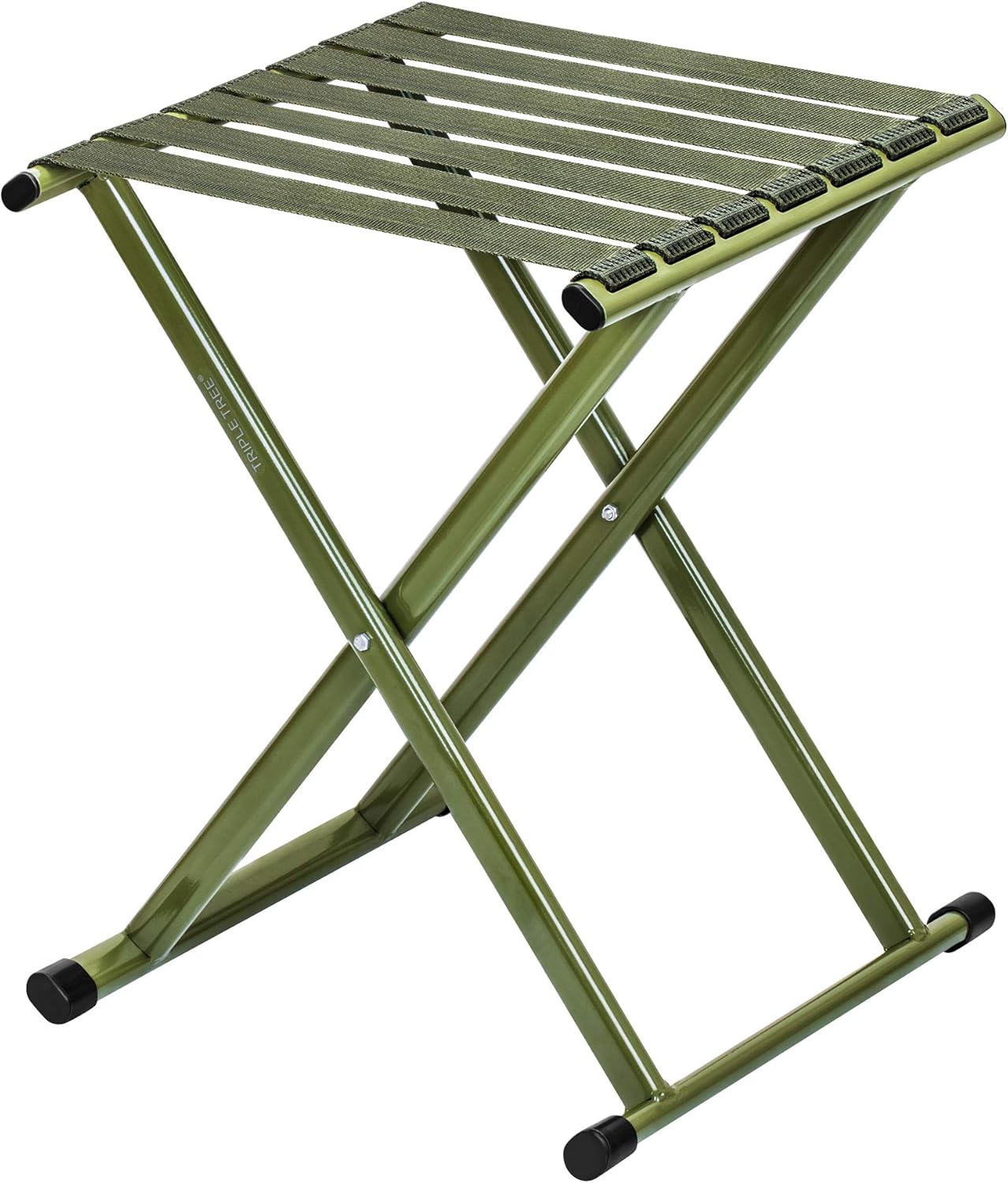 TRIPLE TREE Folding Stool 17.8" Height Heavy Duty Camping Stool Outdoor Portable Chair Hold up to 600 lbs for Walking Hiking Fishing