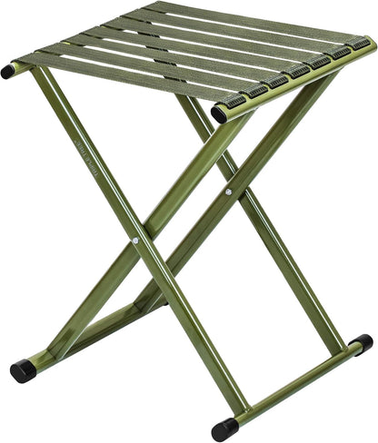 TRIPLE TREE Folding Stool 17.8" Height Heavy Duty Camping Stool Outdoor Portable Chair Hold up to 600 lbs for Walking Hiking Fishing