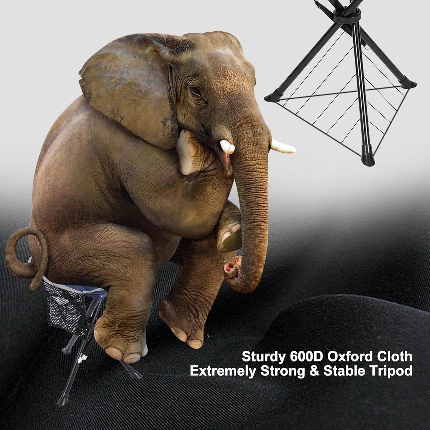 REDCAMP 2 Pack Folding Camping Stools for Adults Heavy Duty, Lightweight Portable Tripod Chairs Seats for Fishing Hunting Backpacking Traveling, Blue