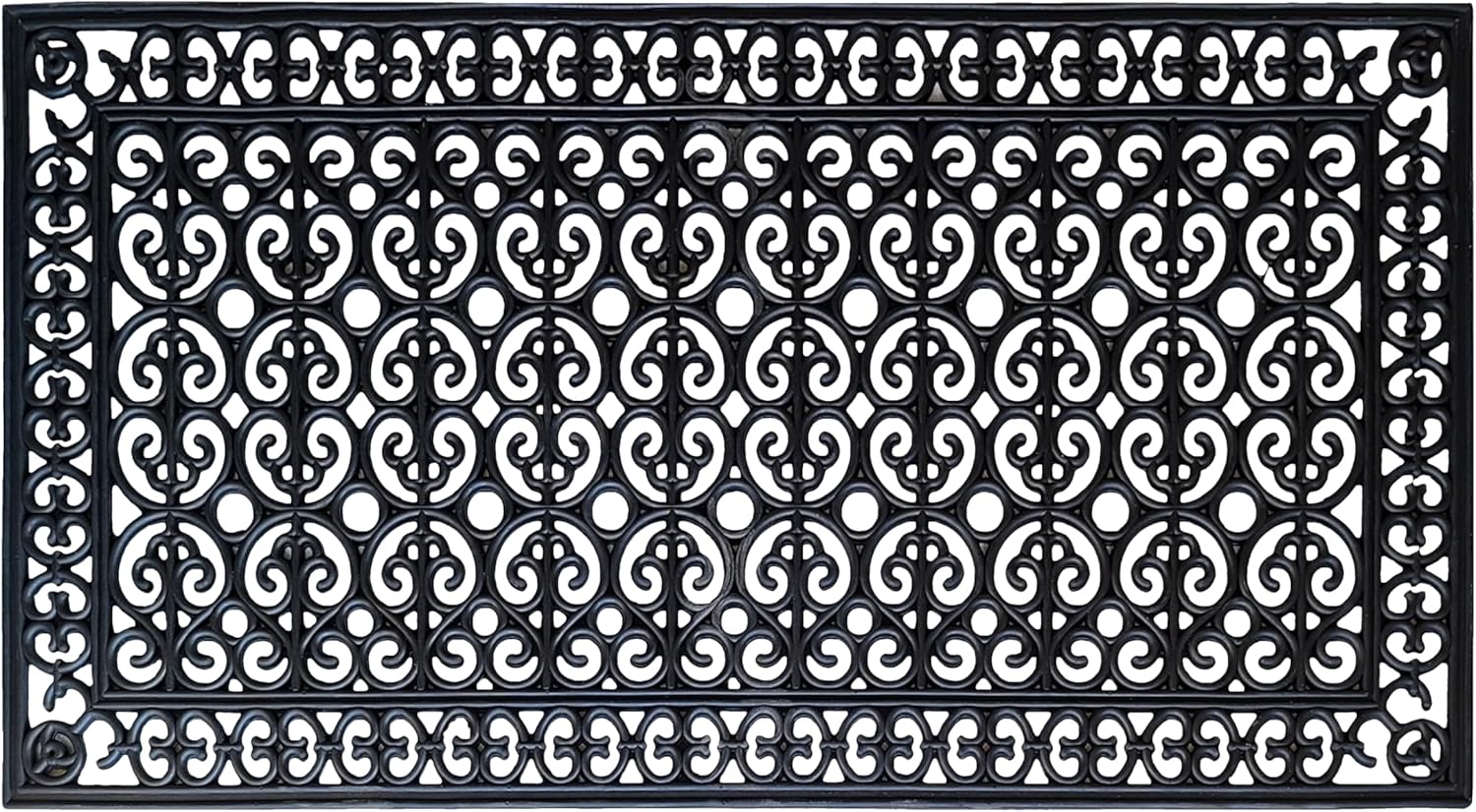 A1HC Extra Large Doormat, Natural Rubber, 36”x72”, Ideal for entryway, Scrapes Shoes Clean of Dirt & Grime, Heavy Duty Door mat for Indoor Outdoor, Mats for Entry, Patio, Busy Areas