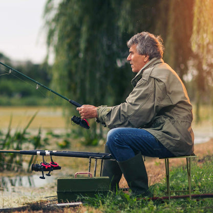 TRIPLE TREE Folding Stool 17.8" Height Heavy Duty Camping Stool Outdoor Portable Chair Hold up to 600 lbs for Walking Hiking Fishing