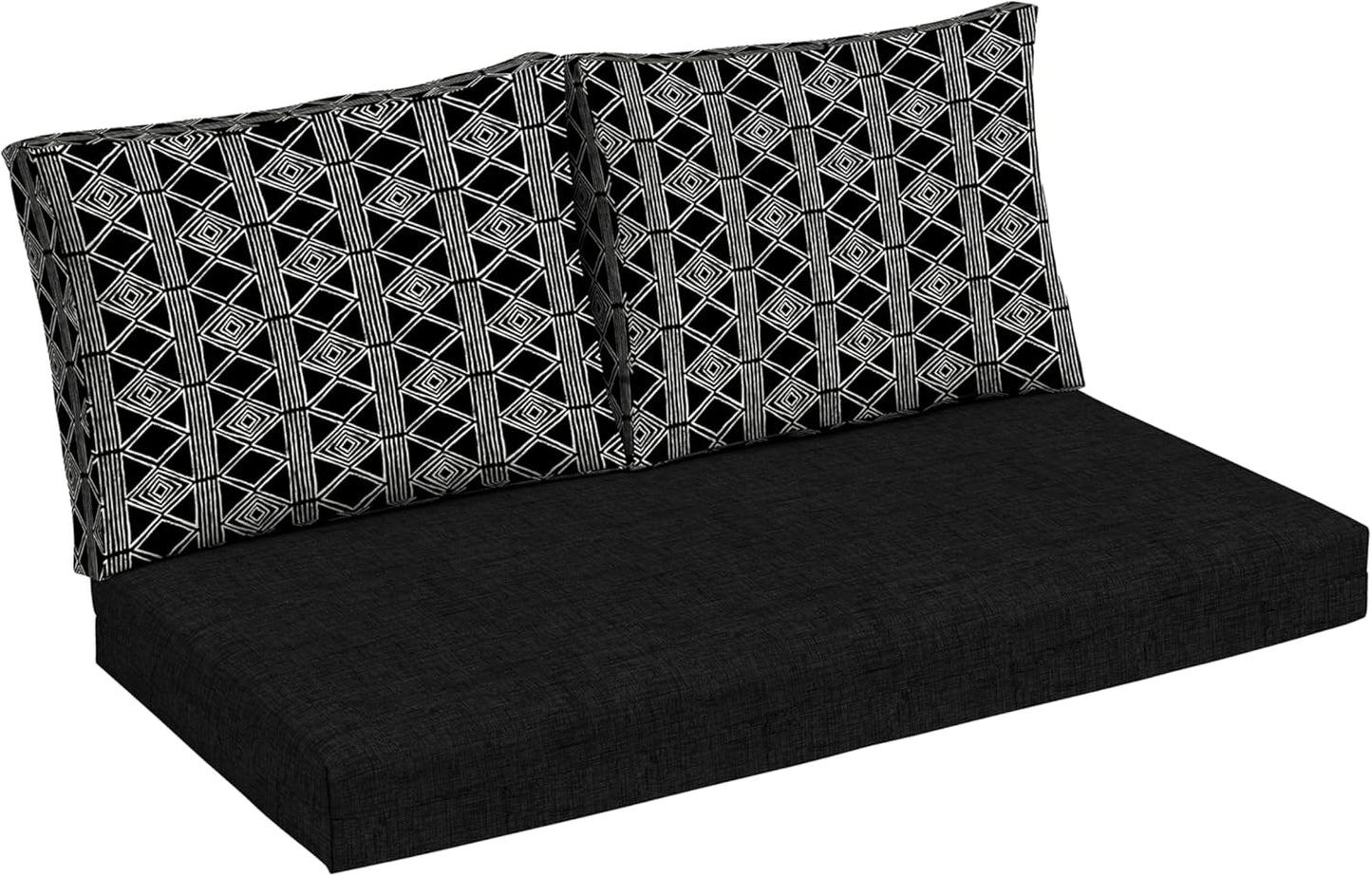 Arden Outdoor Loveseat Cushion Set, 48 x 24, Water Repellent, Fade Resistant, Cushion Set for Couch, Bench, and Swing, Sapphire Blue Leala